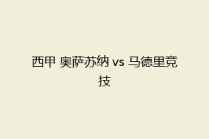 西甲 奥萨苏纳 vs 马德里竞技