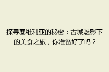 探寻塞维利亚的秘密:古城魅影下的美食之旅,你准备好了吗?